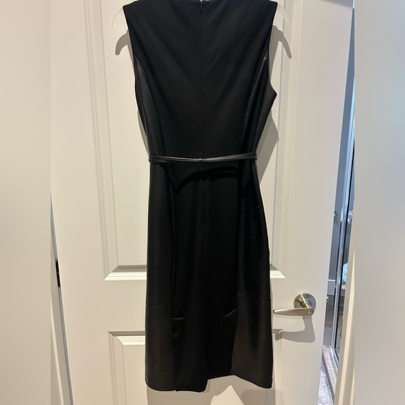 Blk leather and fabric dress sz 8 Antonio Melani- lined - Picture 2 of 10
